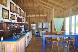 kitchen and living of the beach house in cabarete