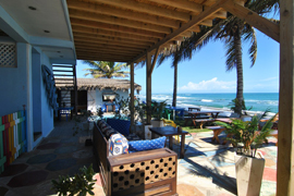 garden and pool  in front of the beach cabarete