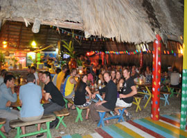 dinner at the surf camp restaurant